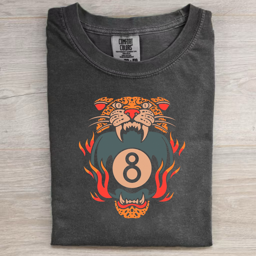 Leopard 8 - Ball Flame Graphic T-Shirt