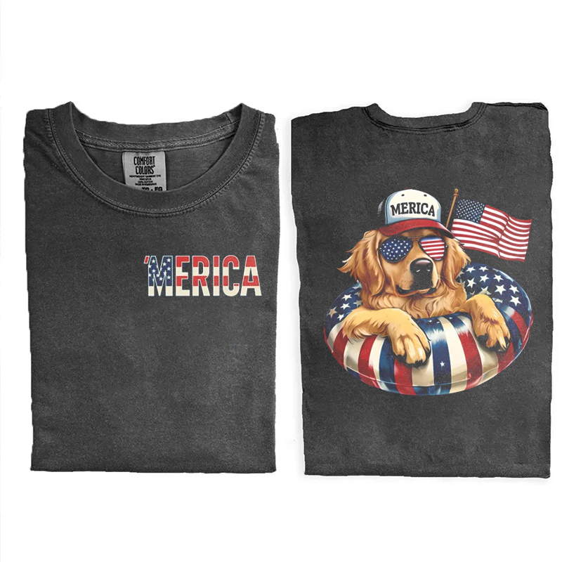 Patriotic Golden Retriever T-shirt