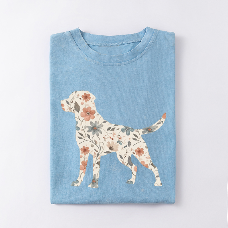 Floral Labrador Retriever T-shirt