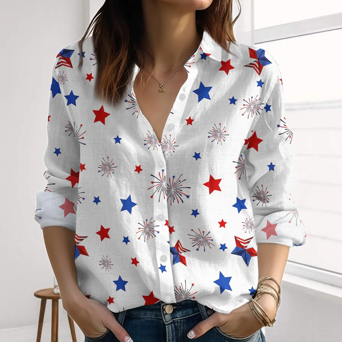 Firework USA Linen-Look Shirt
