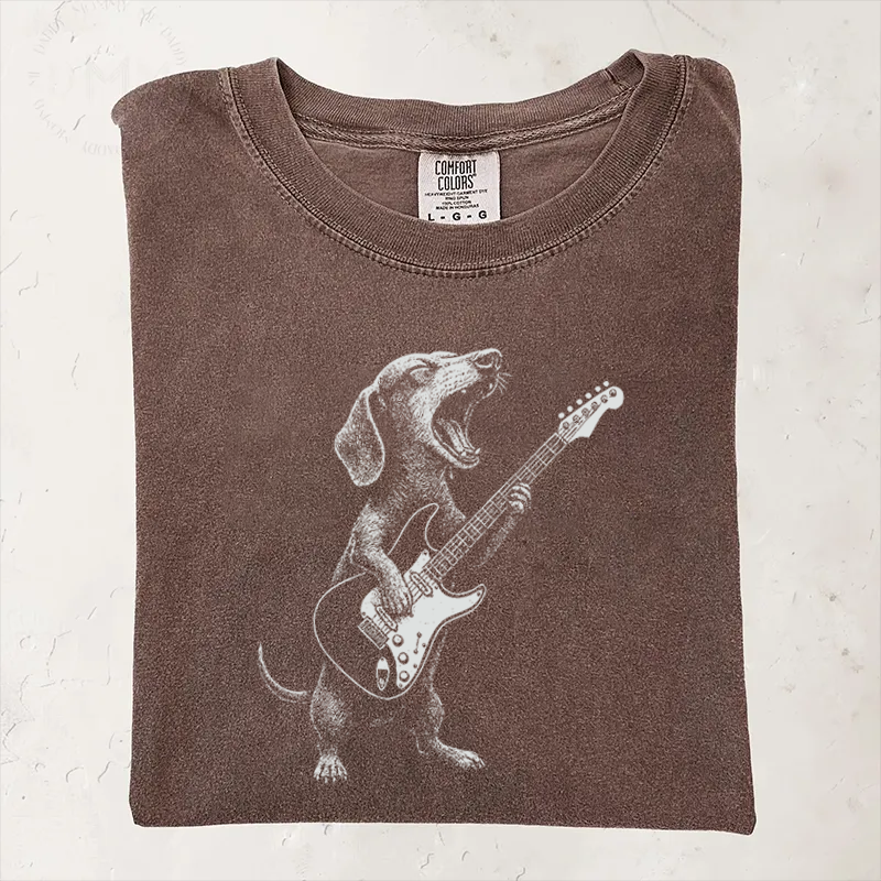 Dachshund Playing Guitar T-shirt