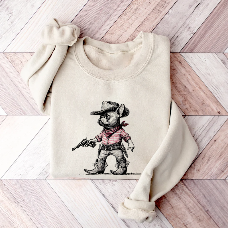 Funny French Bulldog Cowboy Sweatshirt