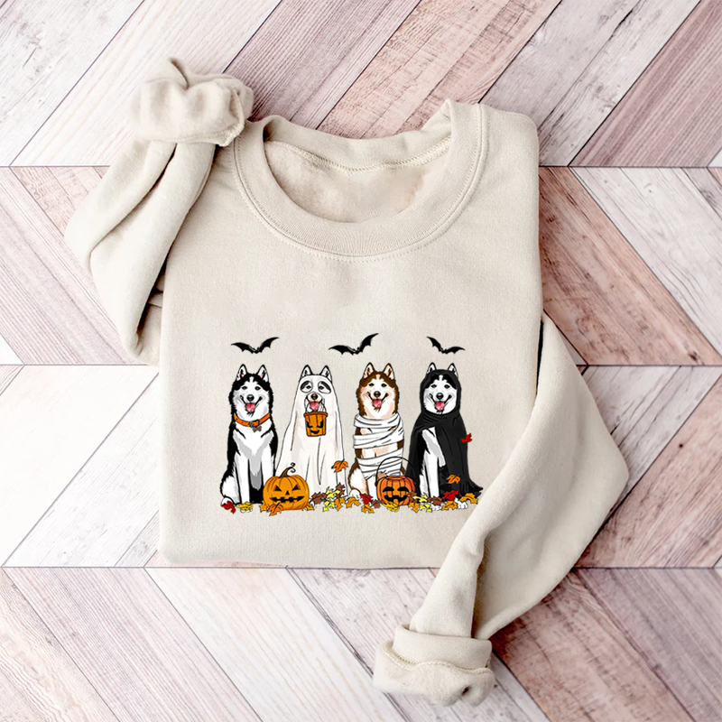 Husky Ghost Dogs Halloween Sweatshirt