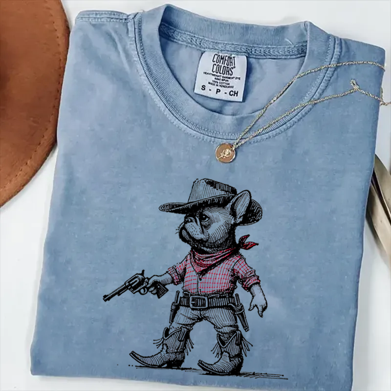 Funny French Bulldog Cowboy T-shirt