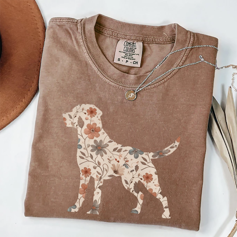 Floral Labrador Retriever T-shirt