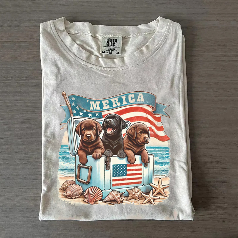 Comfort Colors Patriotic Labrador 4th of July T-shirt