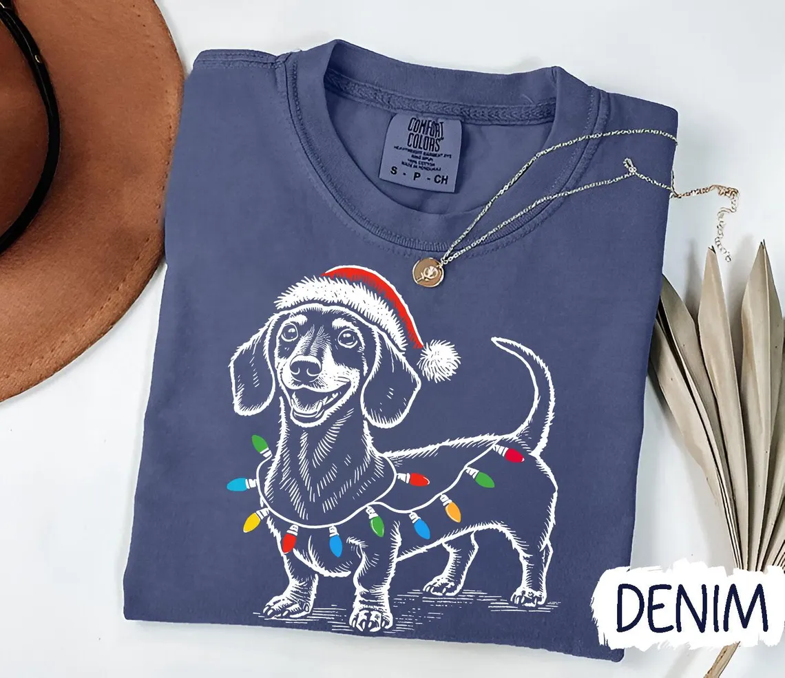 Festive Dachshund Christmas T-shirt