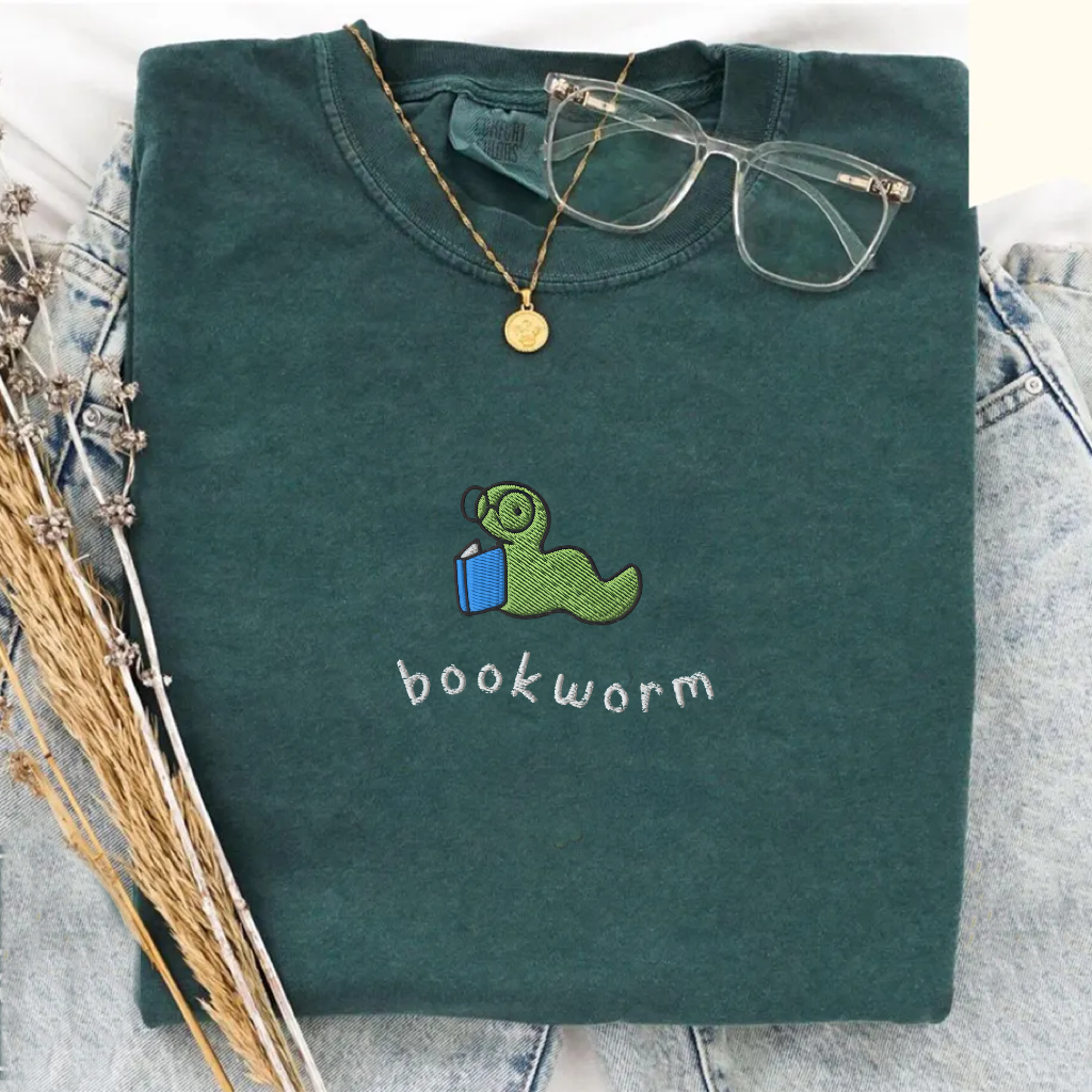 Bookworm Embroidered T-shirt