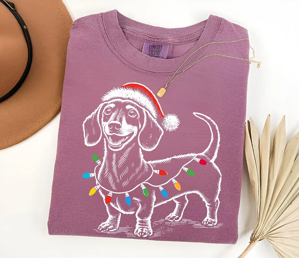 Festive Dachshund Christmas T-shirt