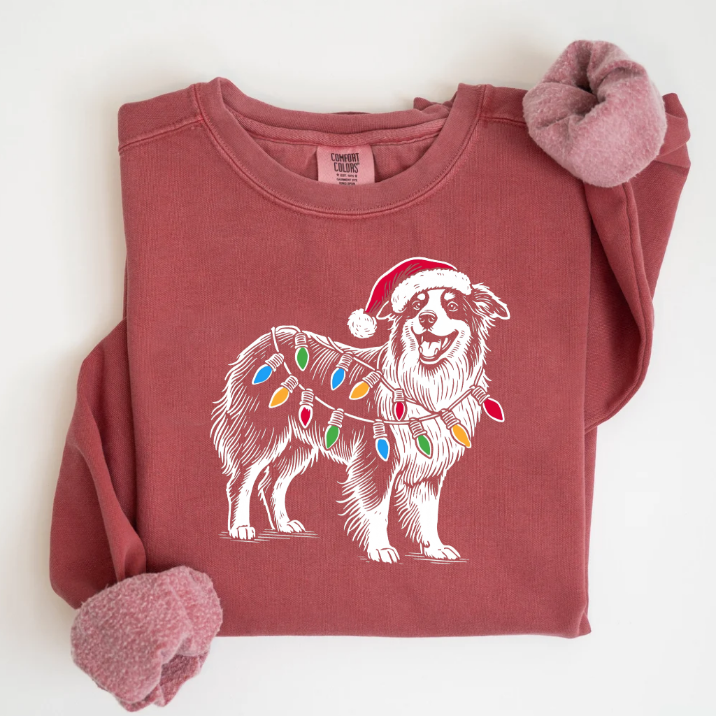 Comfort Color Australian Shepherd Christmas T-shirt