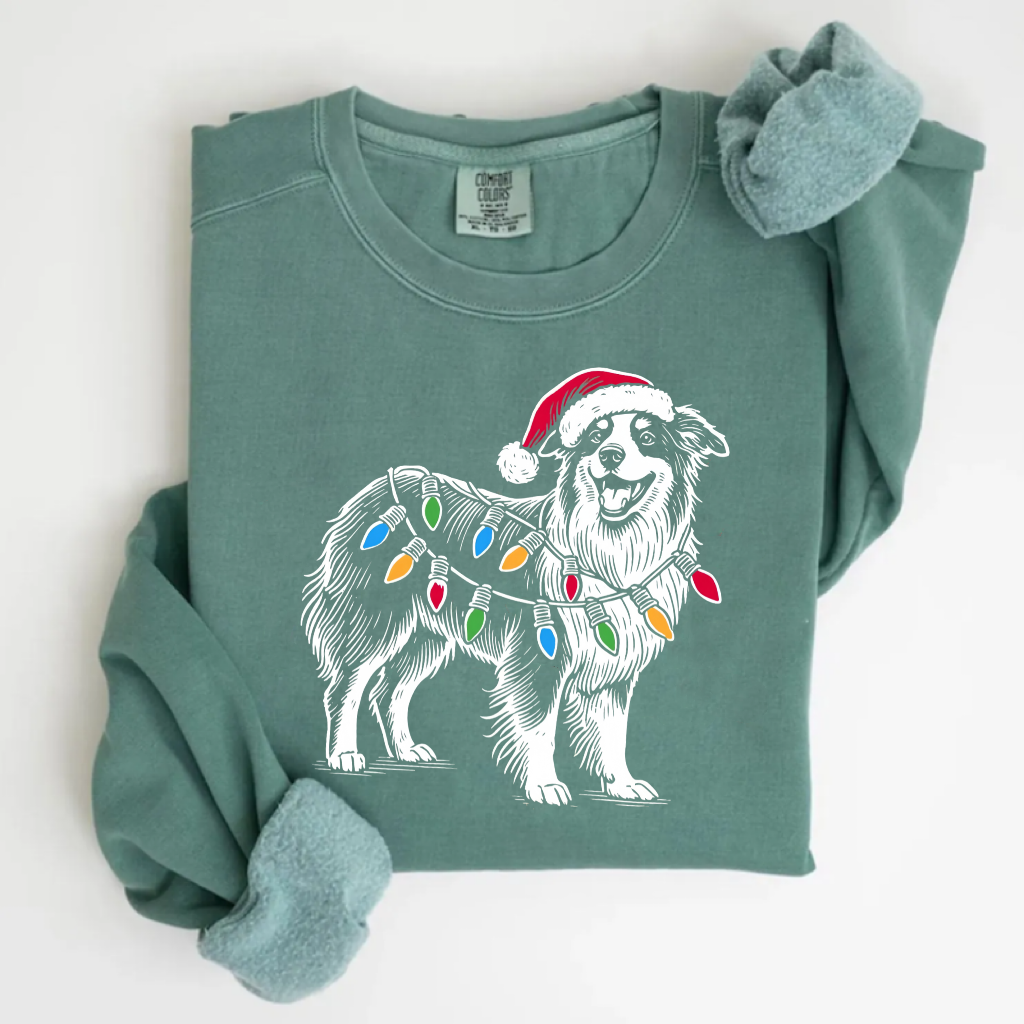 Comfort Color Australian Shepherd Christmas T-shirt