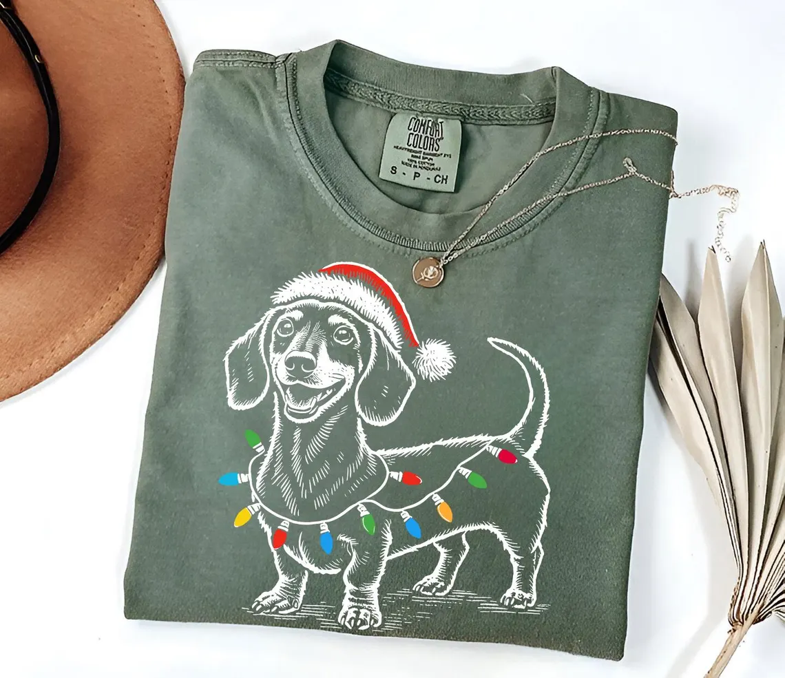 Festive Dachshund Christmas T-shirt
