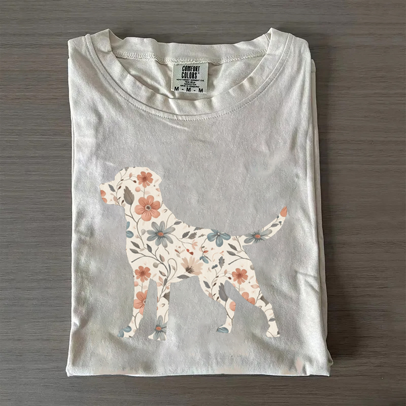 Floral Labrador Retriever T-shirt