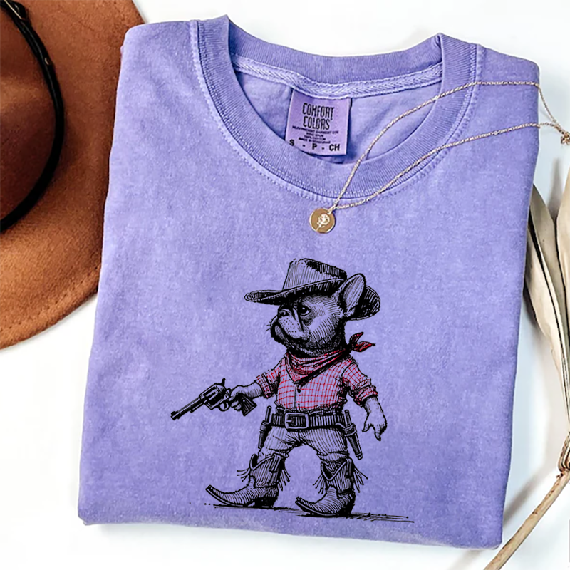 Funny French Bulldog Cowboy T-shirt