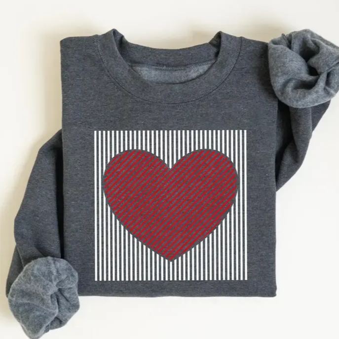Retro Valentines Heart Sweatshirt