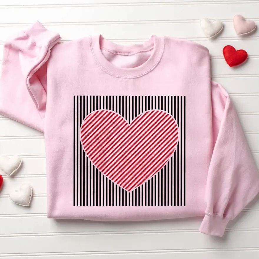 Retro Valentines Heart Sweatshirt