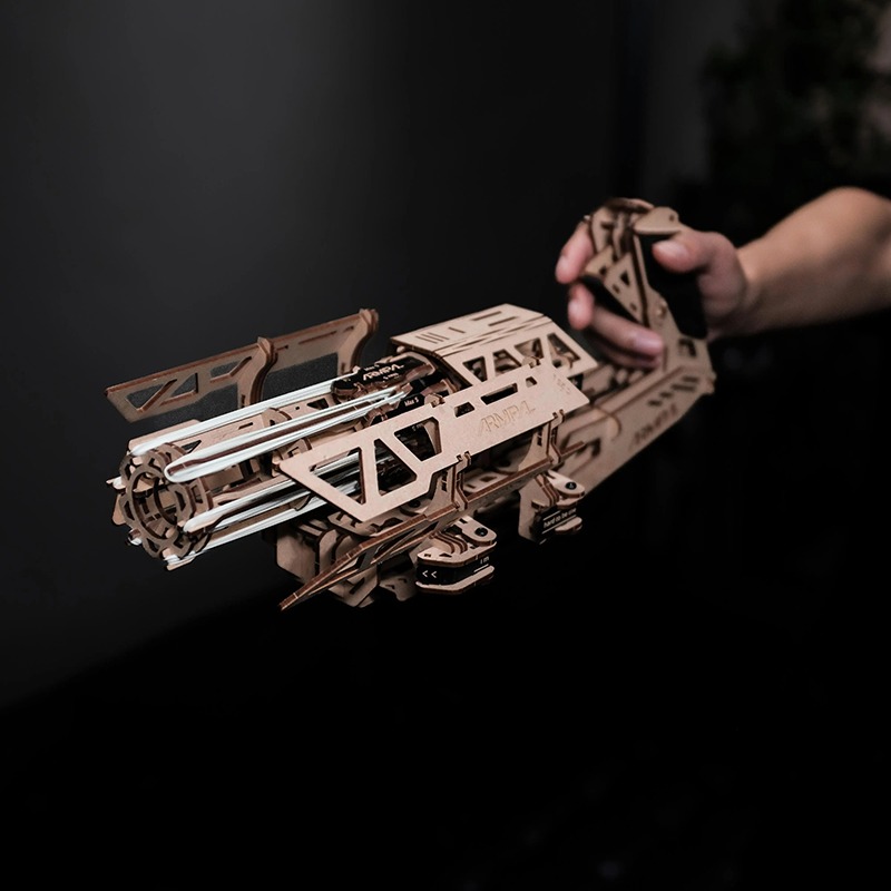 3D Wooden Puzzles Series Gatling-Style Rapid-Fire Gun