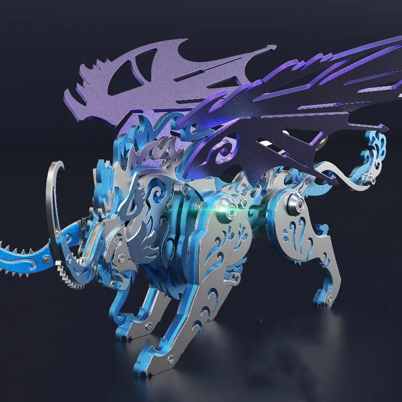 3D metal puzzles series Mechanical mythical beast qiongqi