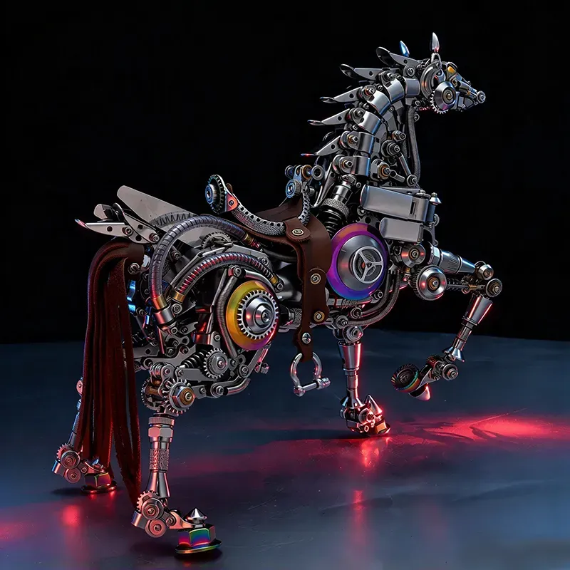 Steampunk Mechanical Horse – LED Metal Model Kit