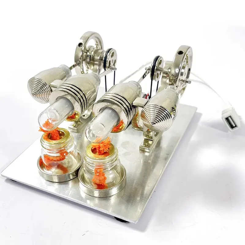 Classic Dual-Cylinder Stirling Engine