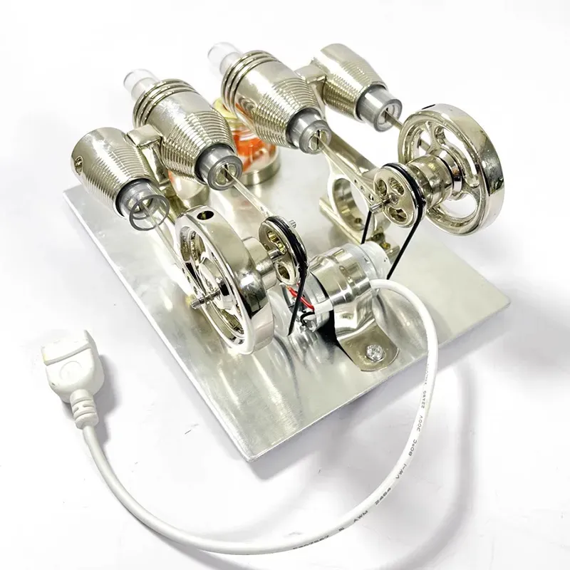 Classic Dual-Cylinder Stirling Engine