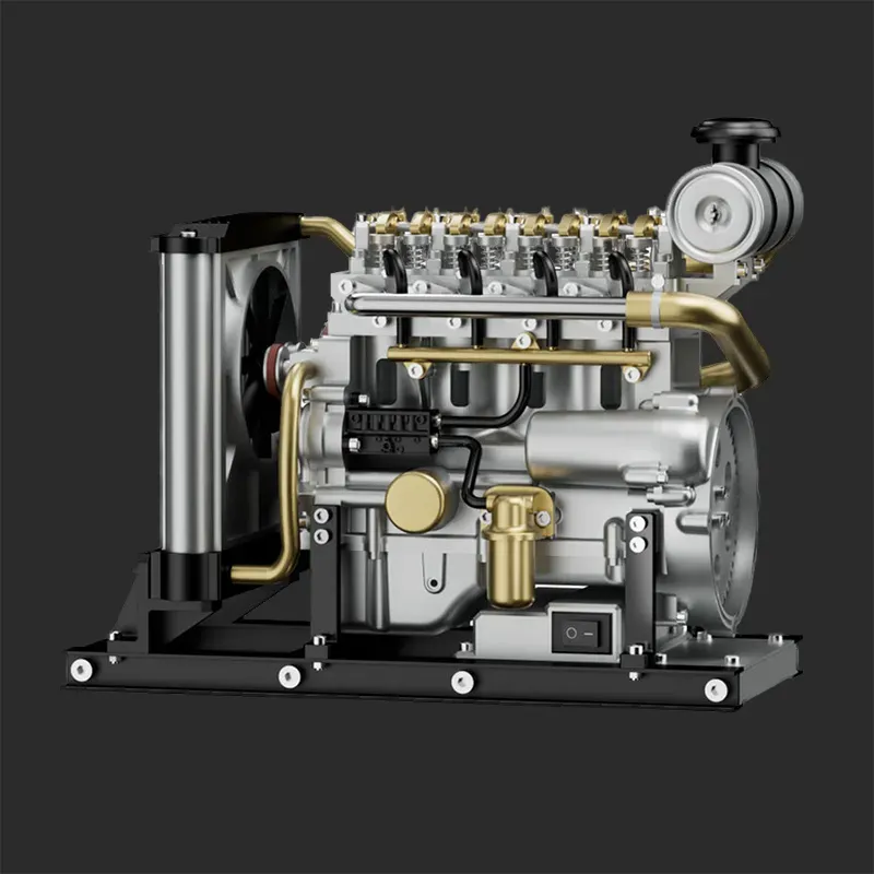 Full-Metal Mini OHV Inline Four-Cylinder Diesel Engine Model Kit