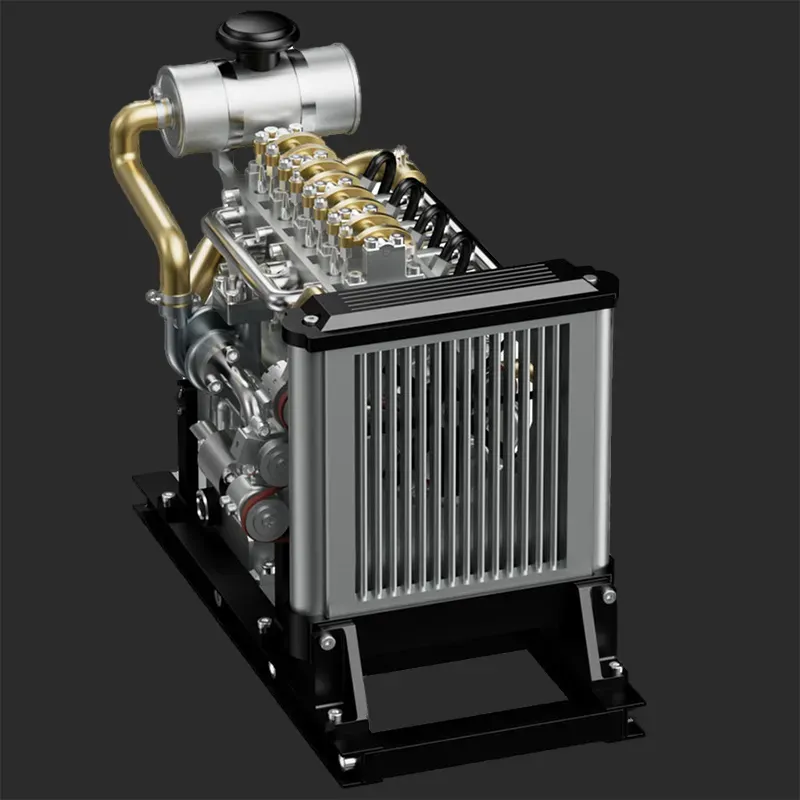 Full-Metal Mini OHV Inline Four-Cylinder Diesel Engine Model Kit