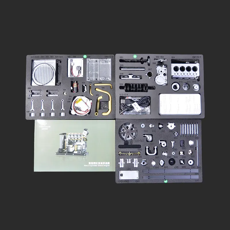 Full-Metal Mini OHV Inline Four-Cylinder Diesel Engine Model Kit