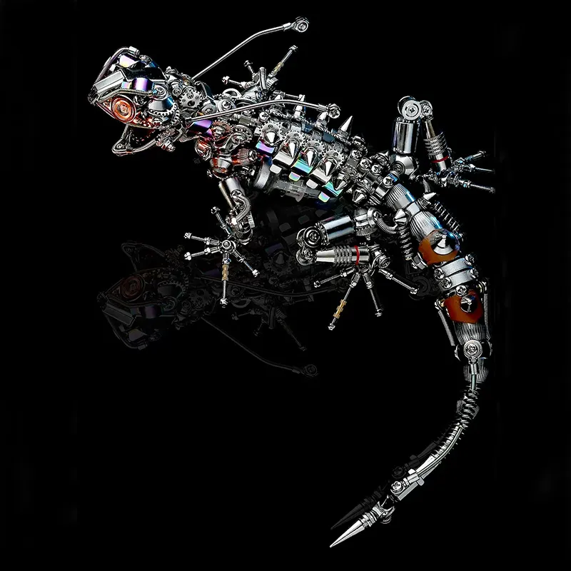 Steampunk Mechanical Chameleon – LED Metal Model Kit