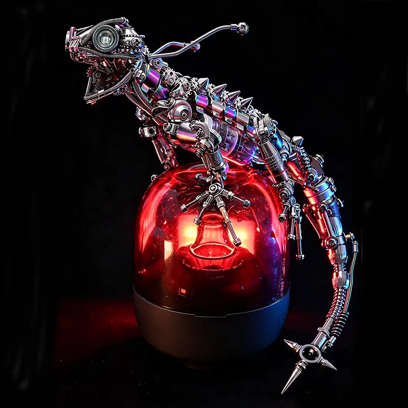 Steampunk Mechanical Chameleon – LED Metal Model Kit