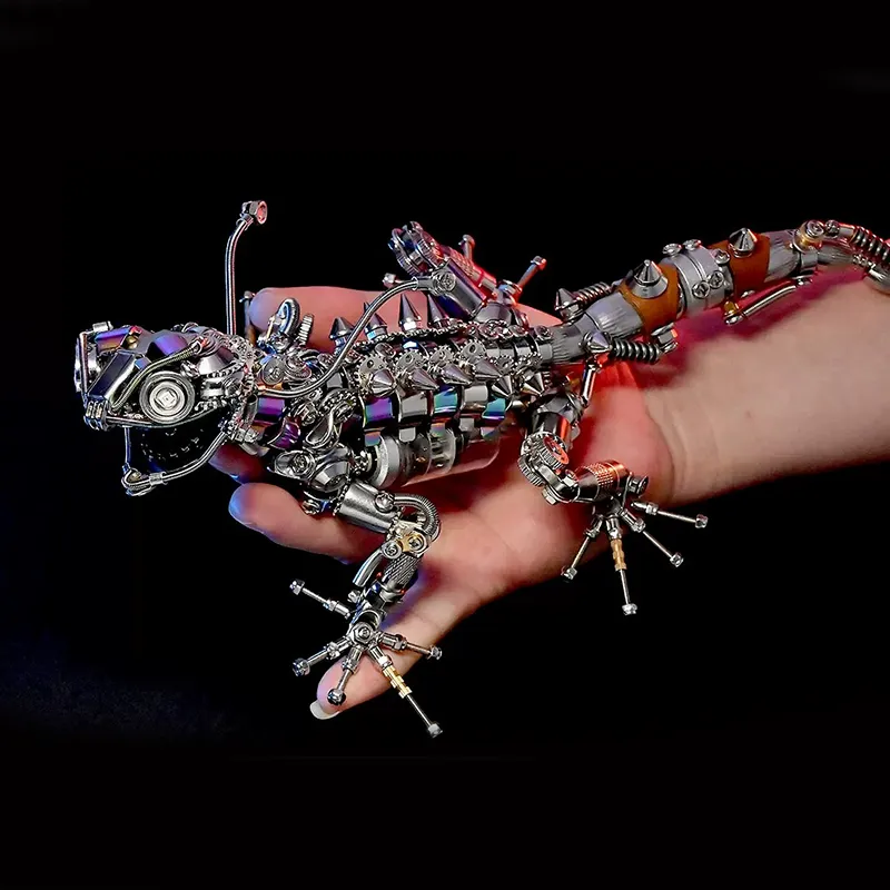 Steampunk Mechanical Chameleon – LED Metal Model Kit