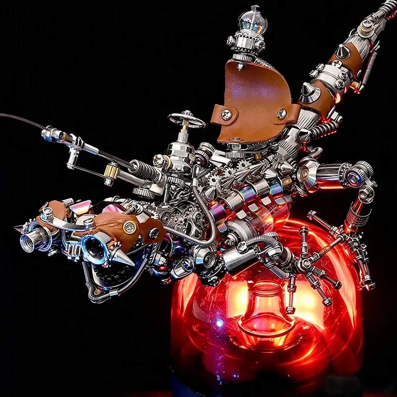 Steampunk Mechanical Chameleon – LED Metal Model Kit