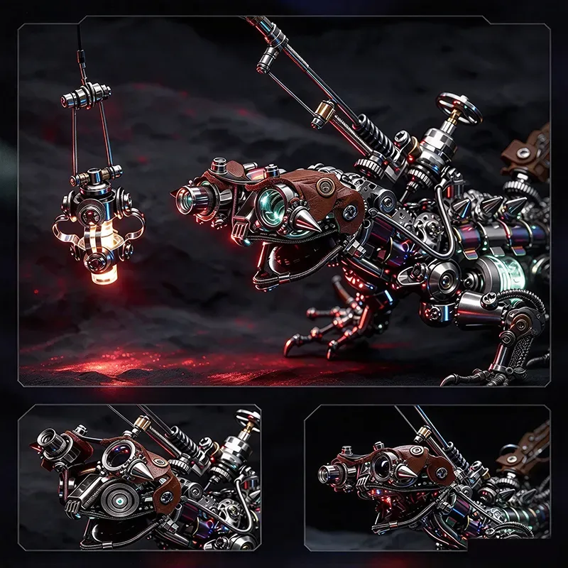 Steampunk Mechanical Chameleon – LED Metal Model Kit