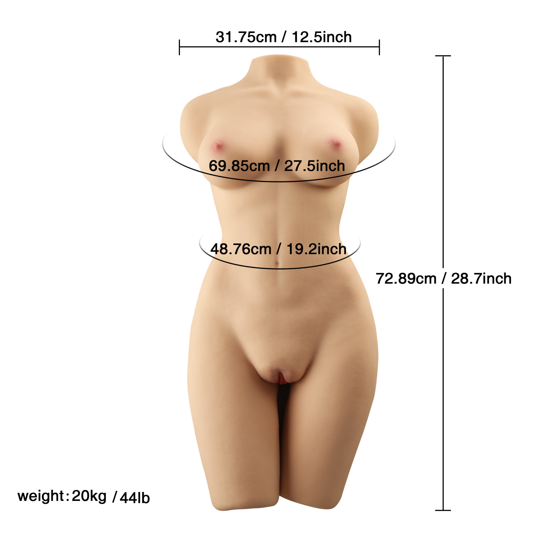Lauren - 72.9cm/28.7in Torso Sex Doll (In Stock US)-First Love Doll