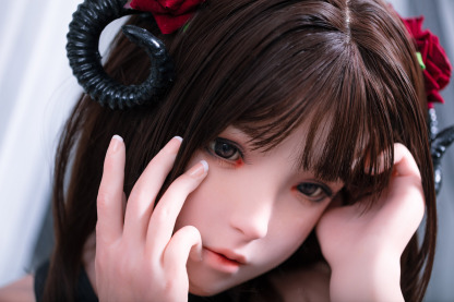 JR | Kiko - 4Ft 10(148cm) Japanese Black Devil Silicone Sex Doll 