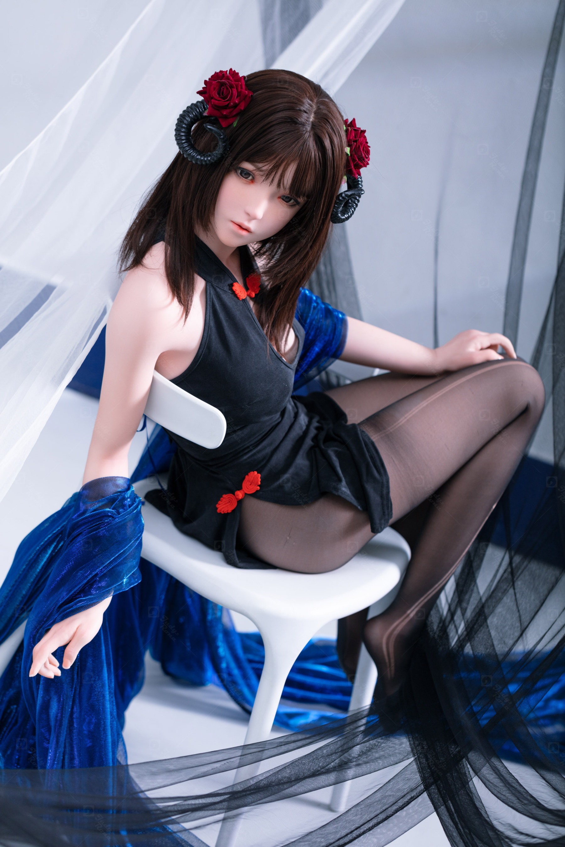 JR | Kiko - 4Ft 10(148cm) Japanese Black Devil Silicone Sex Doll 