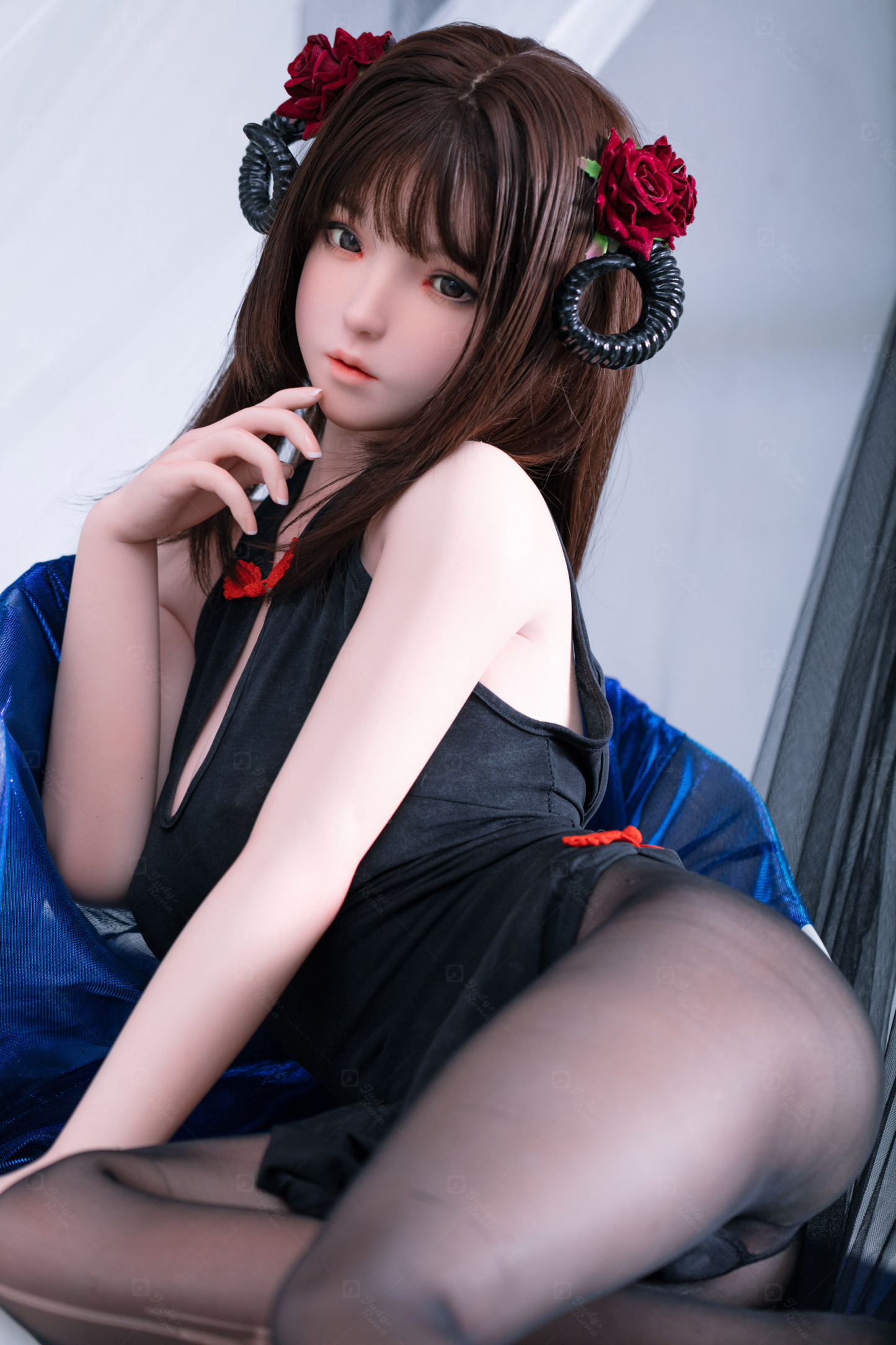 JR | Kiko - 4Ft 10(148cm) Japanese Black Devil Silicone Sex Doll 