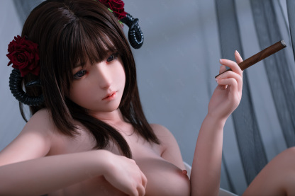 JR | Kiko - 4Ft 10(148cm) Japanese Black Devil Silicone Sex Doll 