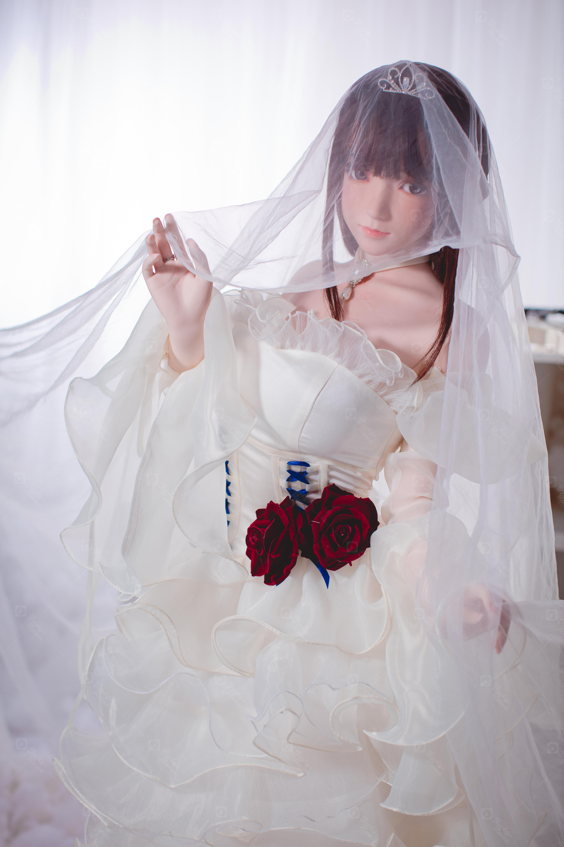 JR | Yuki - 4Ft 10(148cm) Wedding Dress Girl Silicone Sex Doll 