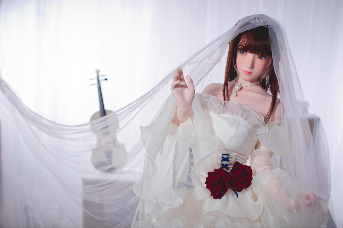 JR | Yuki - 4Ft 10(148cm) Wedding Dress Girl Silicone Sex Doll 