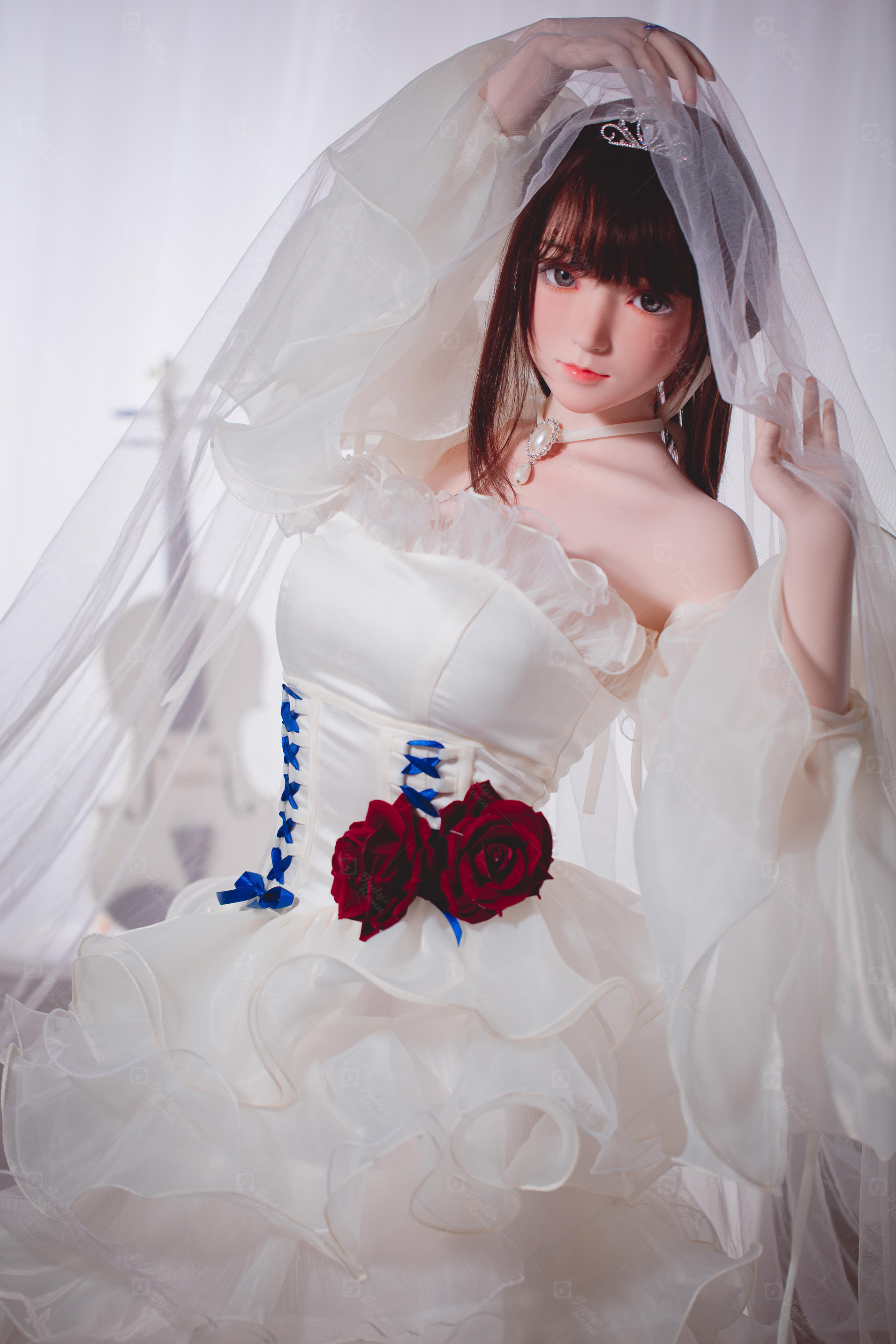 JR | Yuki - 4Ft 10(148cm) Wedding Dress Girl Silicone Sex Doll 