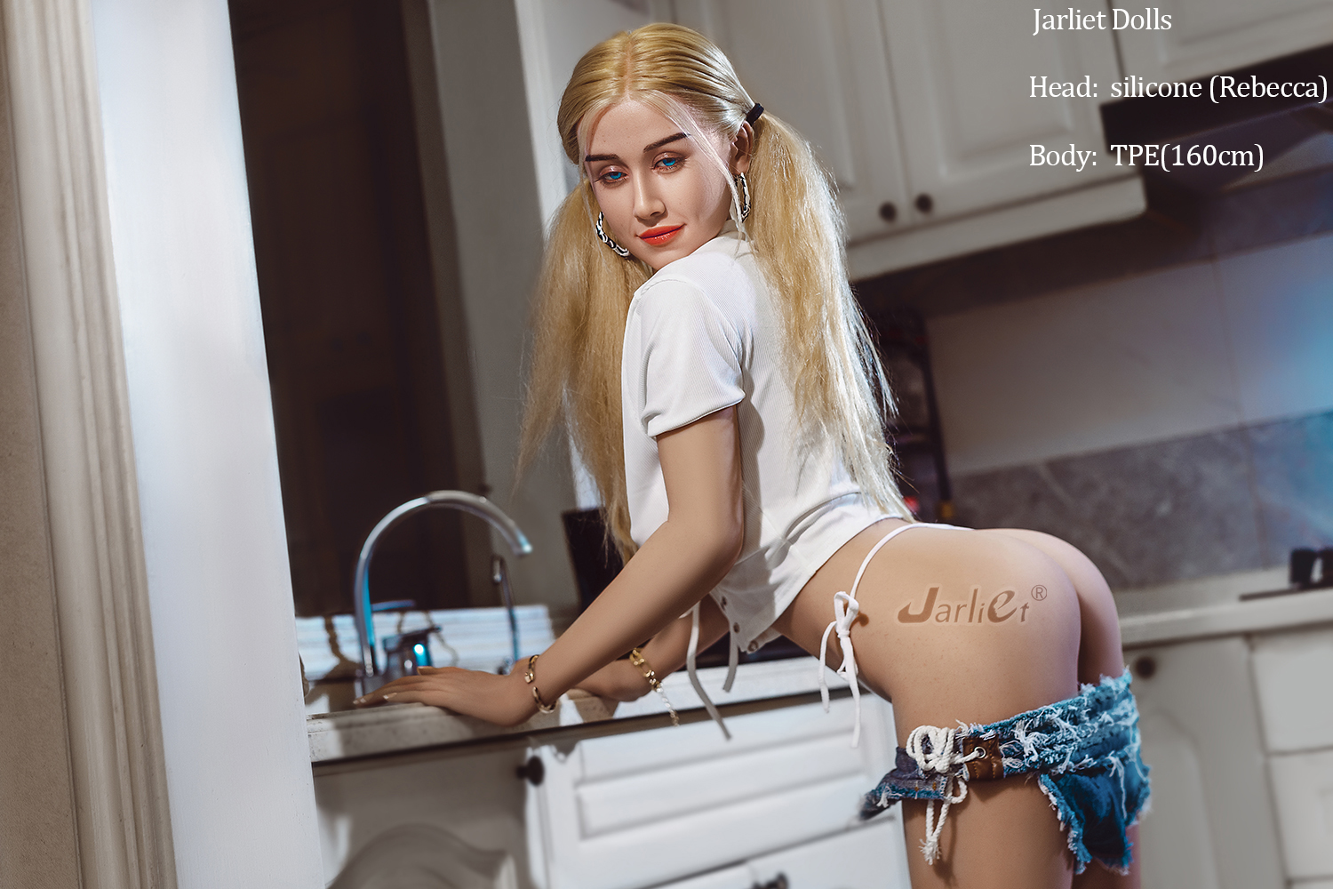 Jarliet | Rebecca -5ft 2/160cm Skinny Silicone Head Sex Doll(In Stock US)