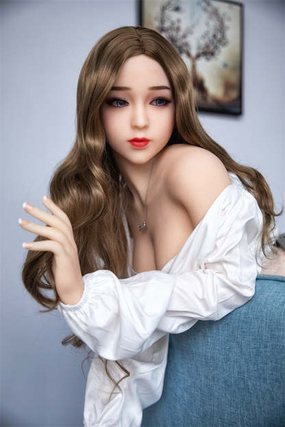 Danae - 160cm (5ft3) Pretty Breast Sex Doll With Golden Curly Hair (In Stock US)-First Love Doll