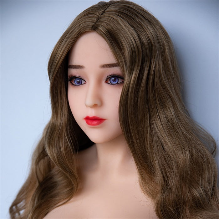 Danae - 160cm (5ft3) Pretty Breast Sex Doll With Golden Curly Hair (In Stock US)-First Love Doll