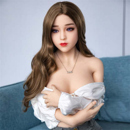 Danae - 160cm (5ft3) Pretty Breast Sex Doll With Golden Curly Hair (In Stock US)-First Love Doll