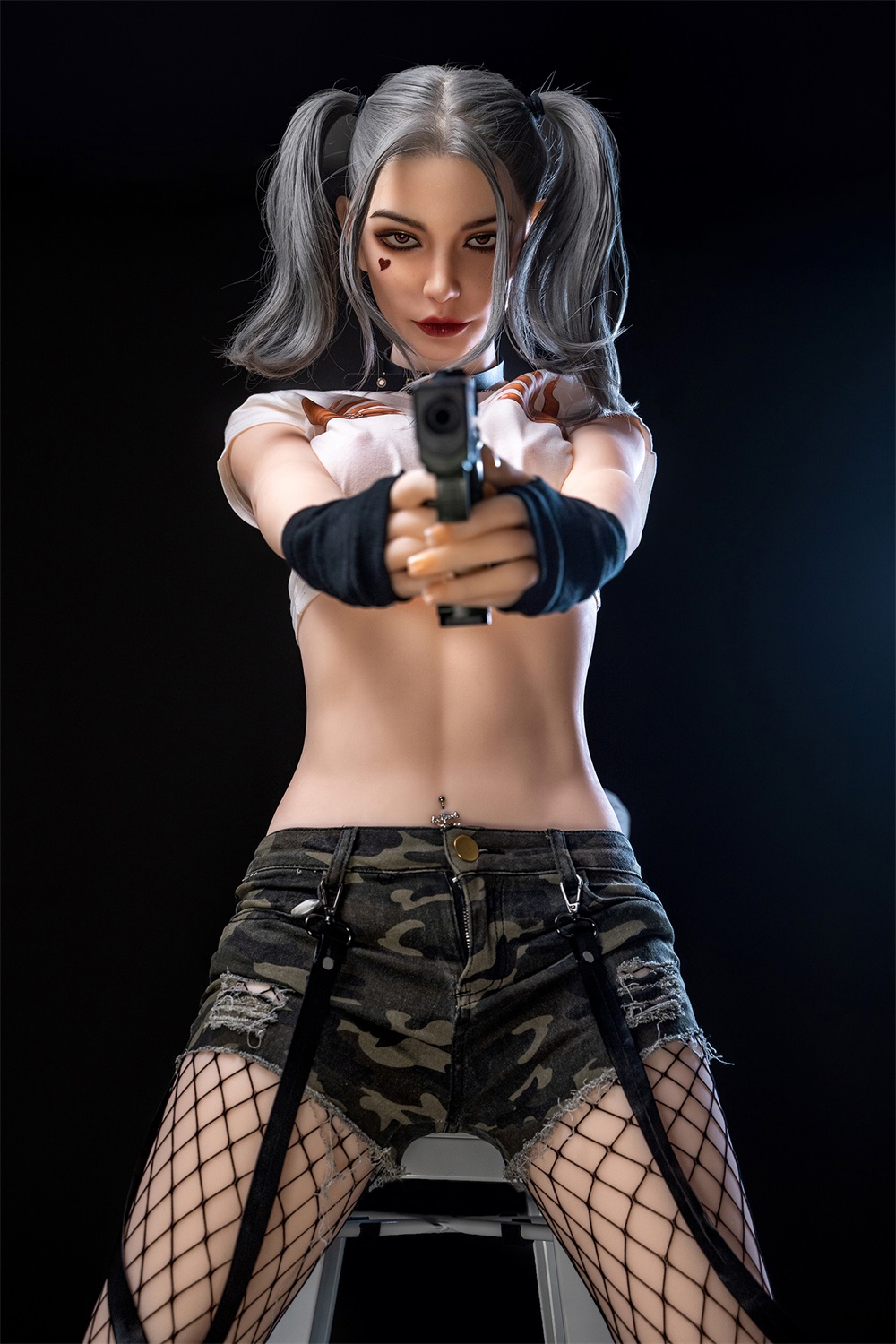 Harleen-5ft 4/162cm Movable Jaw Mature Busty Silicone Head Sex Doll