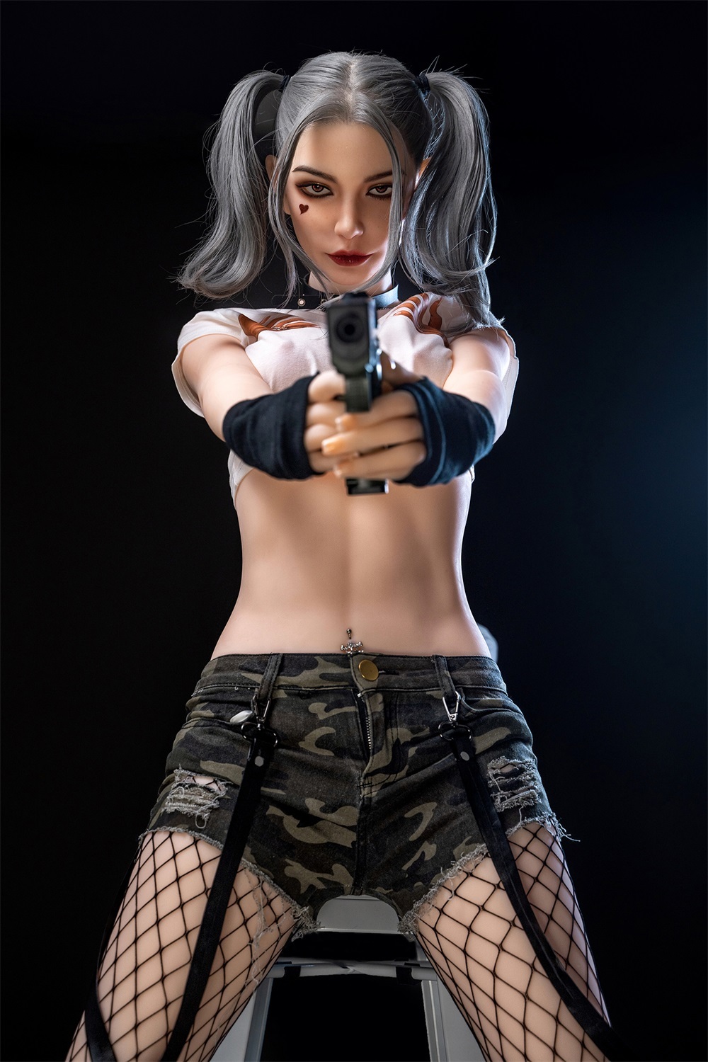 Harleen-5ft 4/162cm Movable Jaw Mature Busty Silicone Head Sex Doll