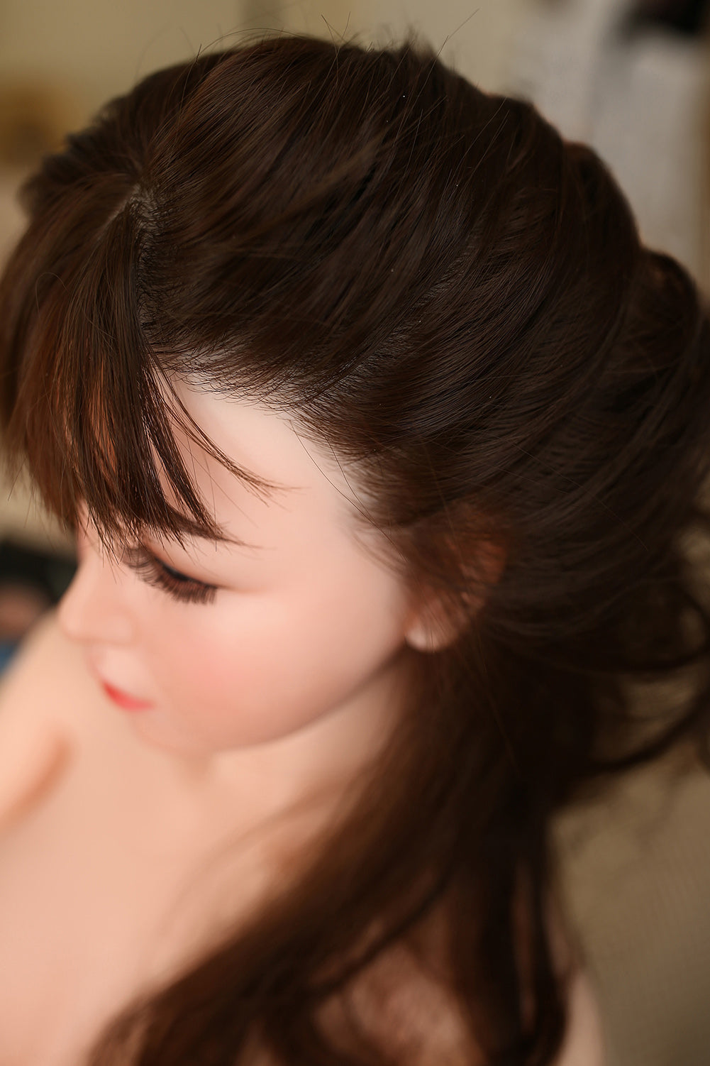 Satomi- 160cm (5ft3) Small Breast Japanese Style Sex Doll With Chestnut Curly Hair-First Love Doll