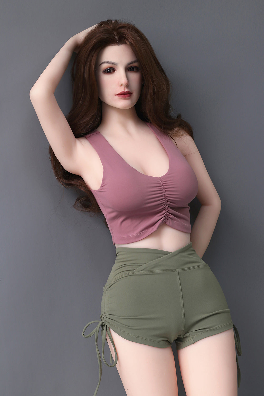 Iris - 165cm (5ft6) Mature Small Breast Sex Doll With Long Curly Hair (In Stock US)-First Love Doll