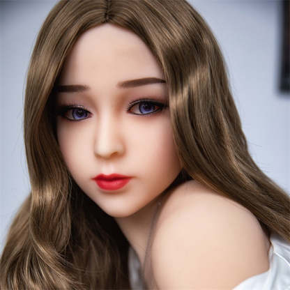 Danae - 160cm (5ft3) Pretty Breast Sex Doll With Golden Curly Hair (In Stock US)-First Love Doll